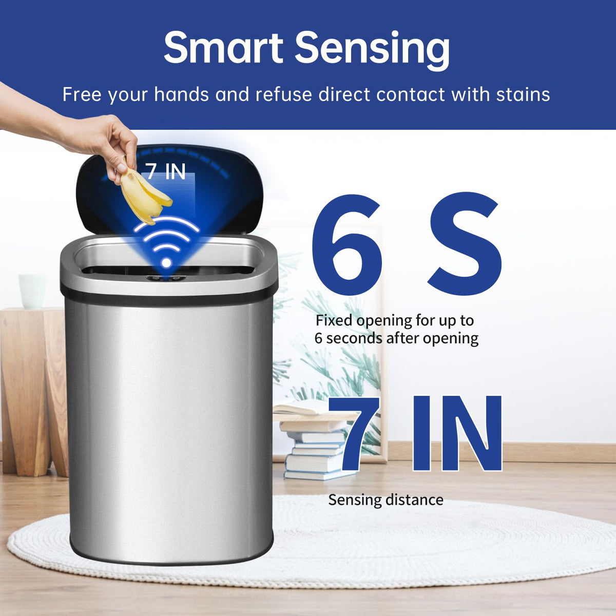 13 Gallon Stainless Steel Trash Can with Lid S90520
