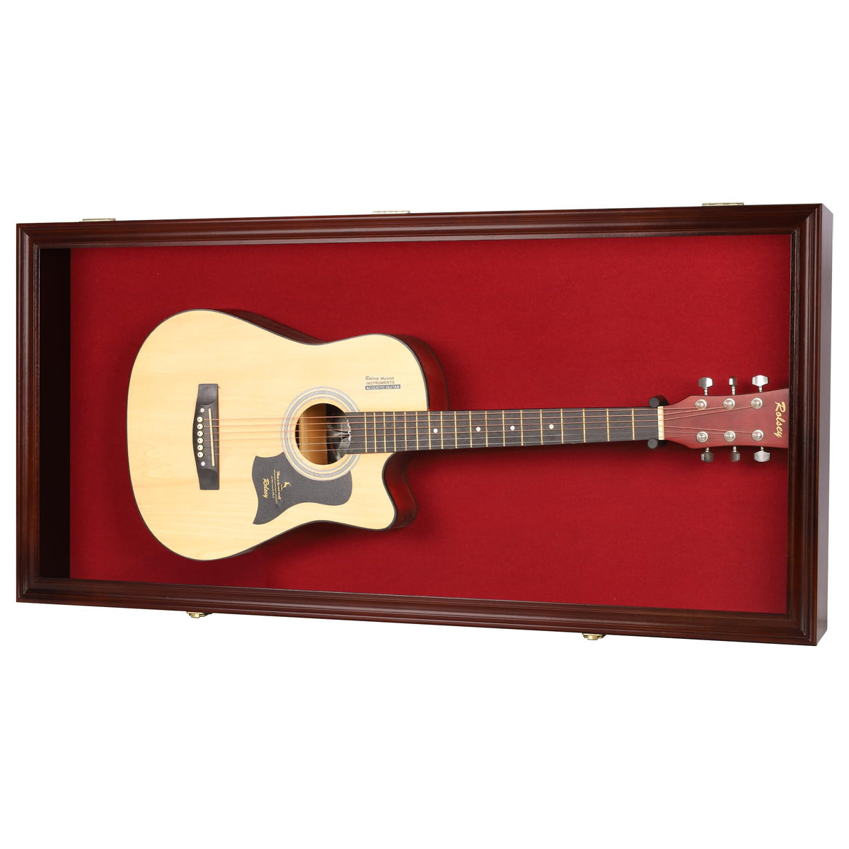 45" Acoustic Guitar Display Case Cabinet Wall Mountable Mahogany Finish X625