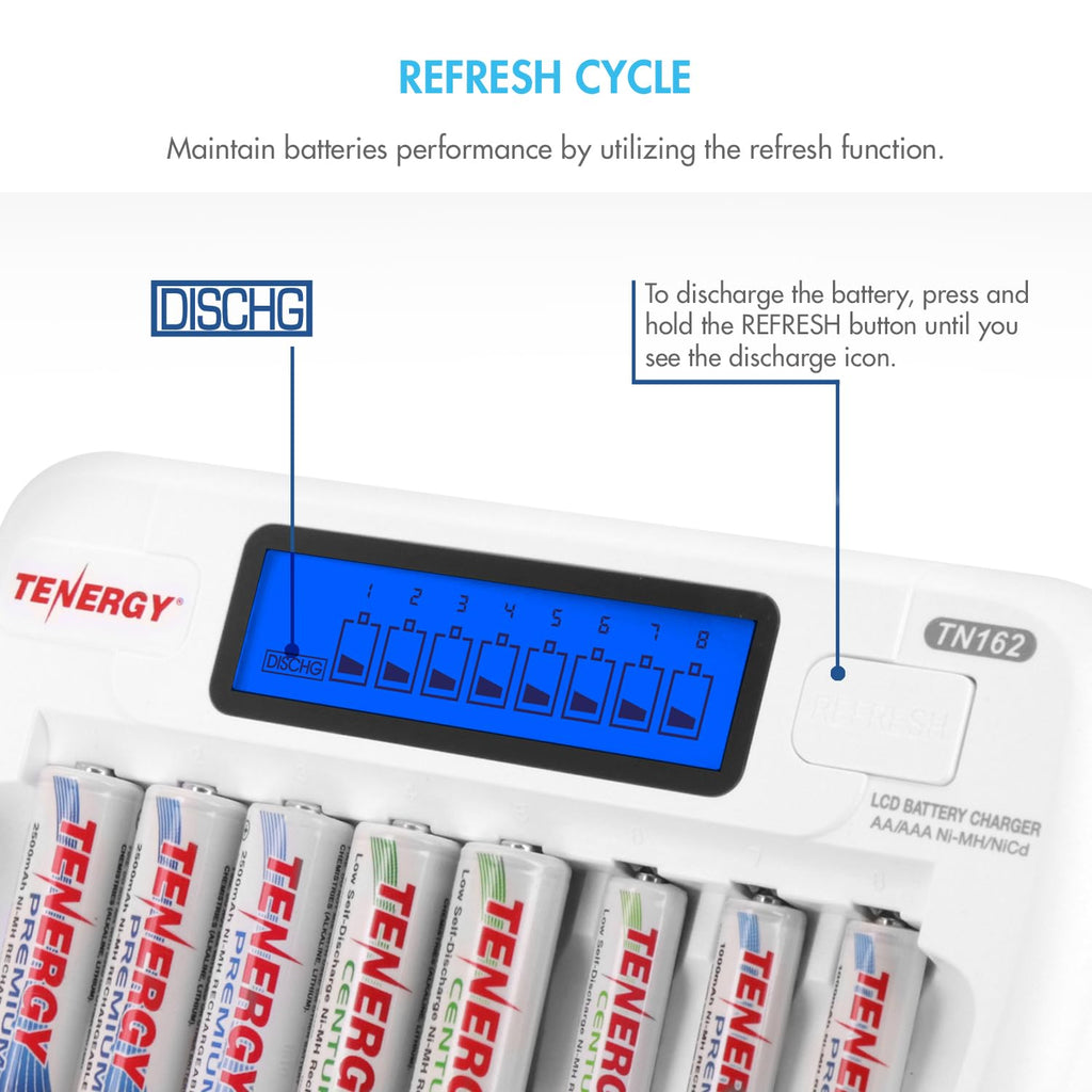 8-Bay Smart LCD Battery Charger for AA/AAA NiMH/NiCd Batteries C511