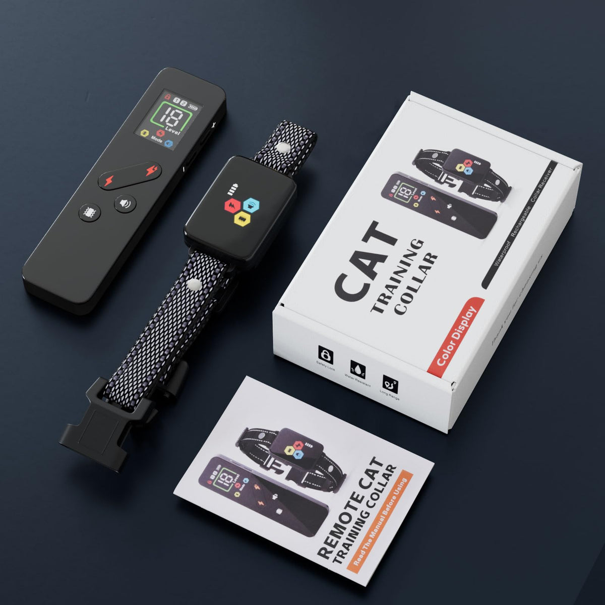 Remote Electric Cat Training Collar 3300FT IP67 Waterproof F835