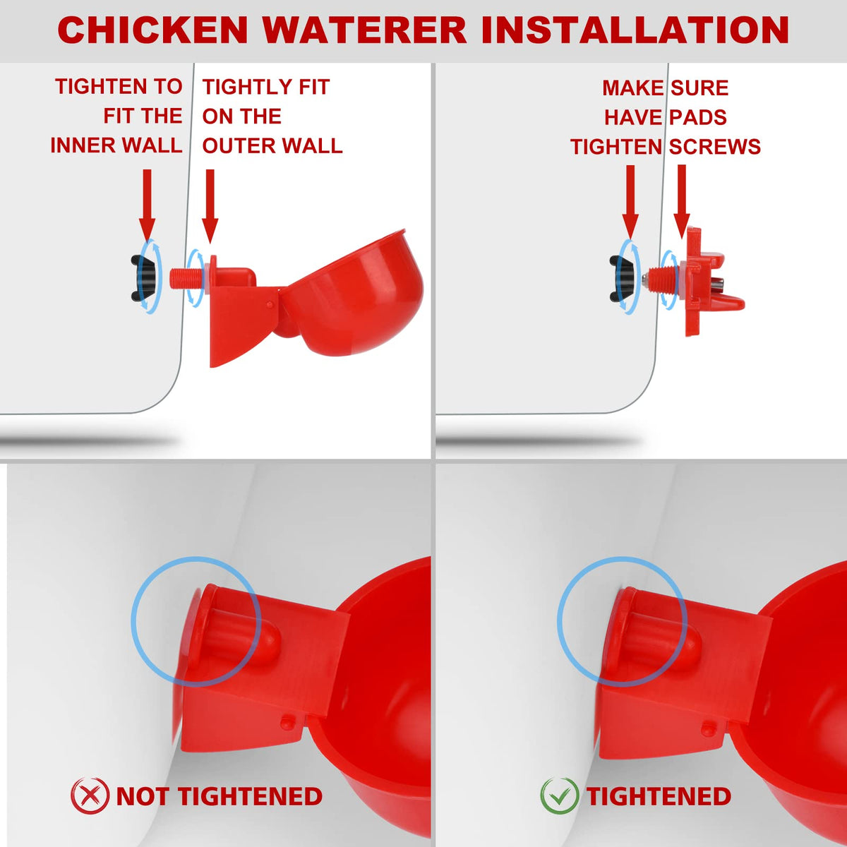 Chicken Waterer with 4 Water Cups 2 Gallon N3133