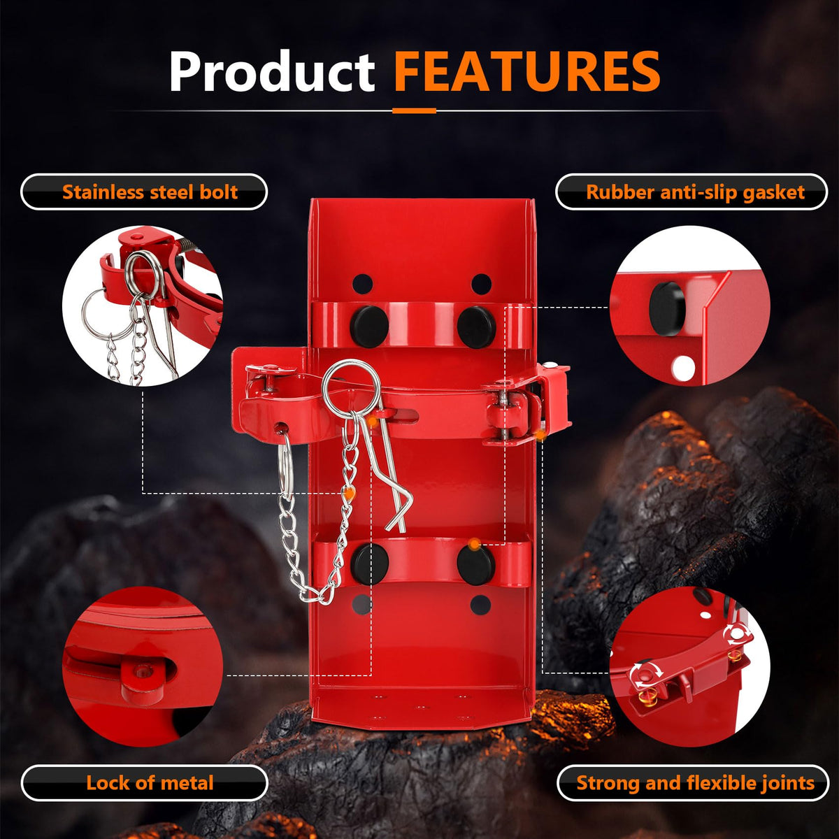 Heavy Duty Fire Extinguisher Brackets & Mounts Steel Red Y58244