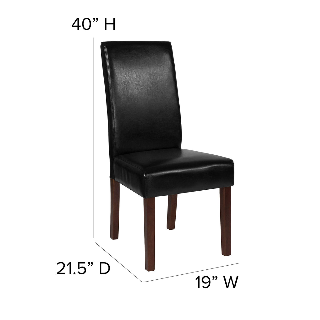 Black Faux Leather Parsons Chair 6-Pack W108624