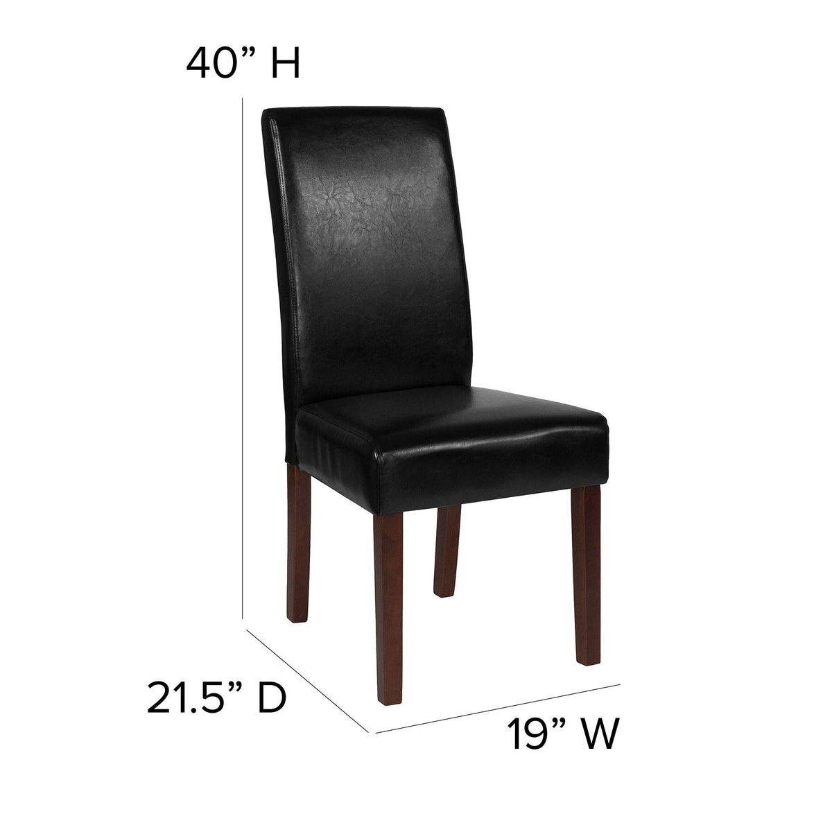 Black Faux Leather Parsons Chair 6-Pack W108624