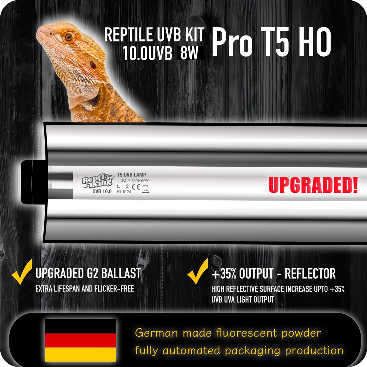 10.0 UVB 8W Fluorescent Lamp and Fixture Kit S49024