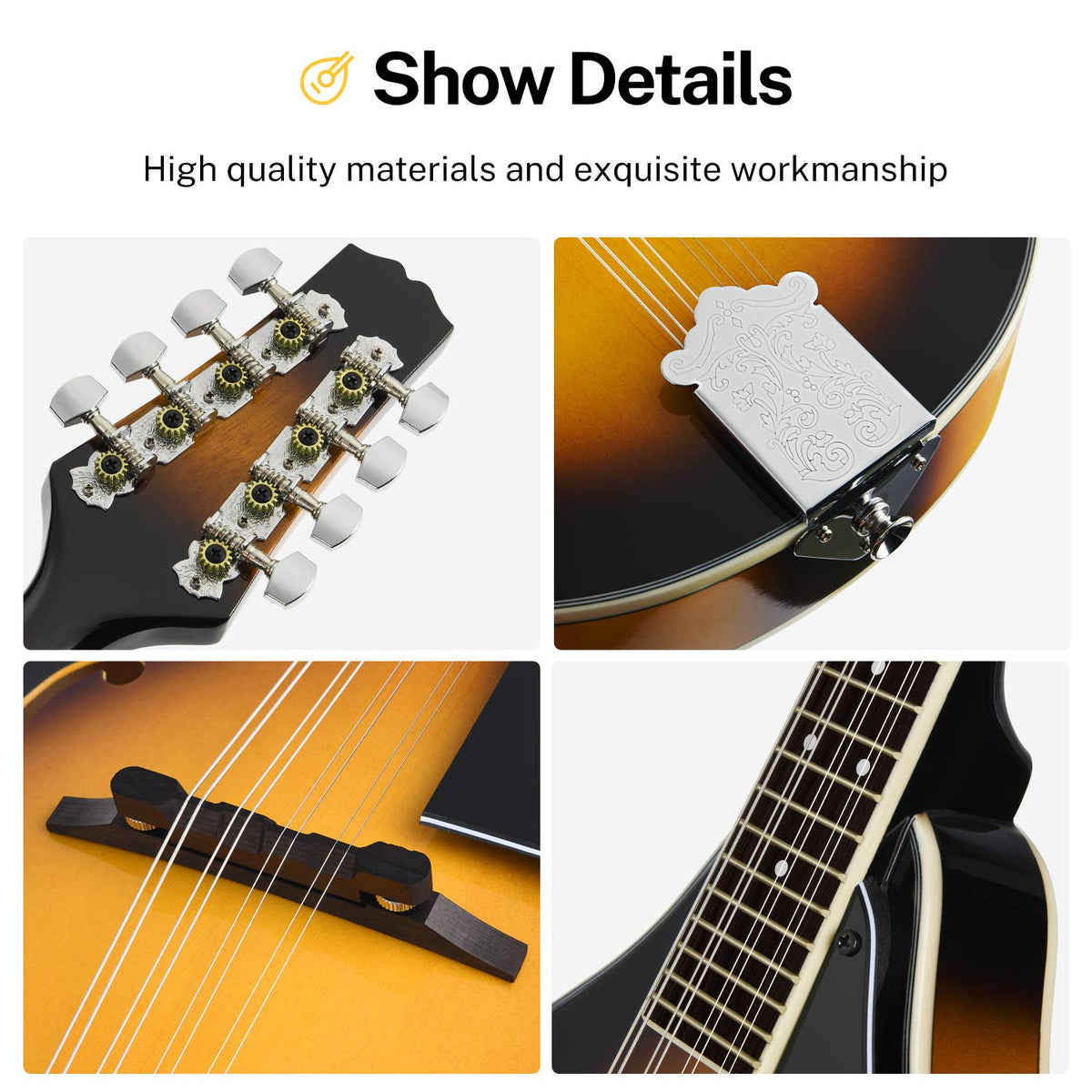 Sunburst Mahogany 8 String Acoustic Mandolin S71802