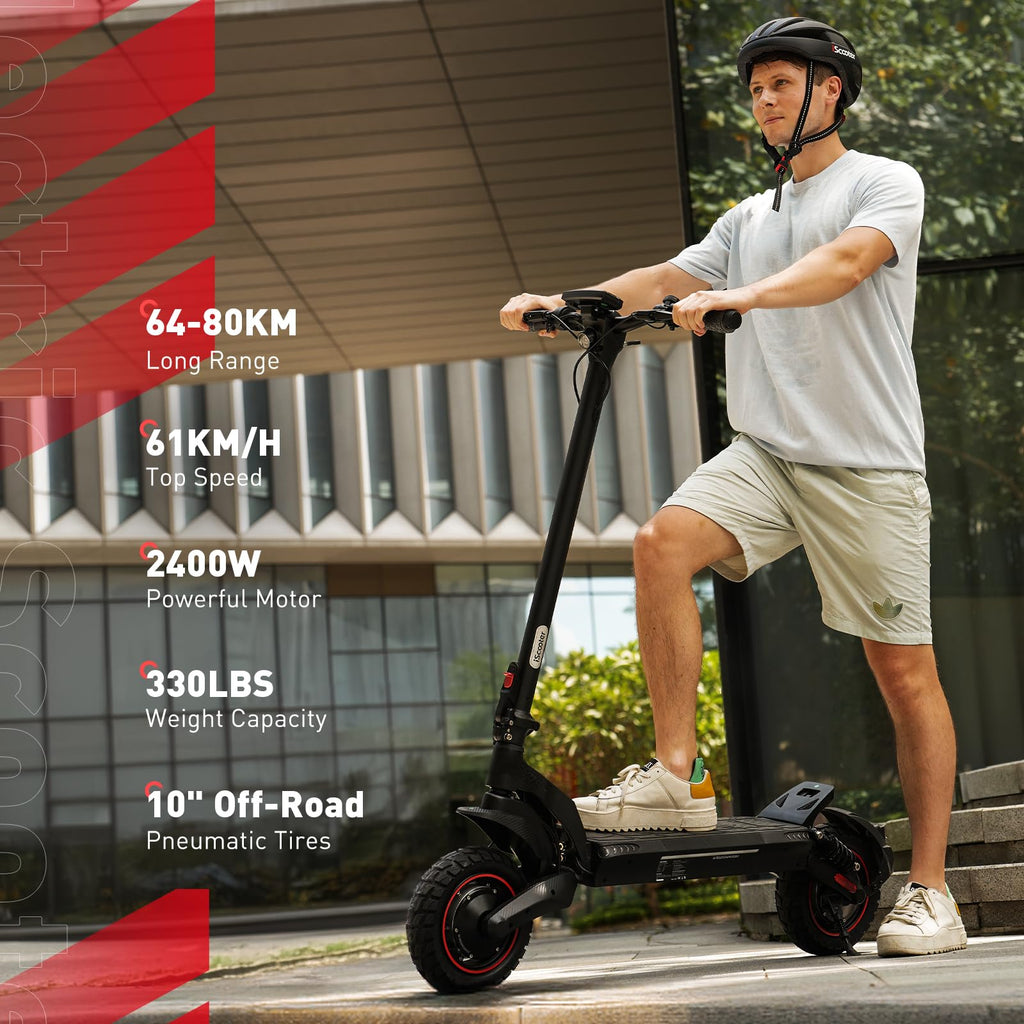 Electric Scooter with Off-Road Tires, Dual Suspension & Brakes O46643
