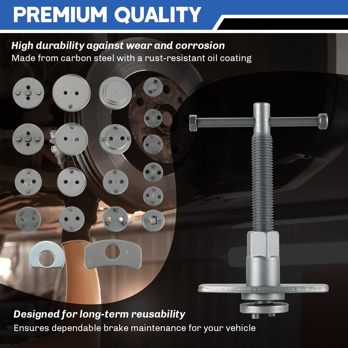 Heavy-Duty Disc Brake Caliper Tool Kit 24pcs J833