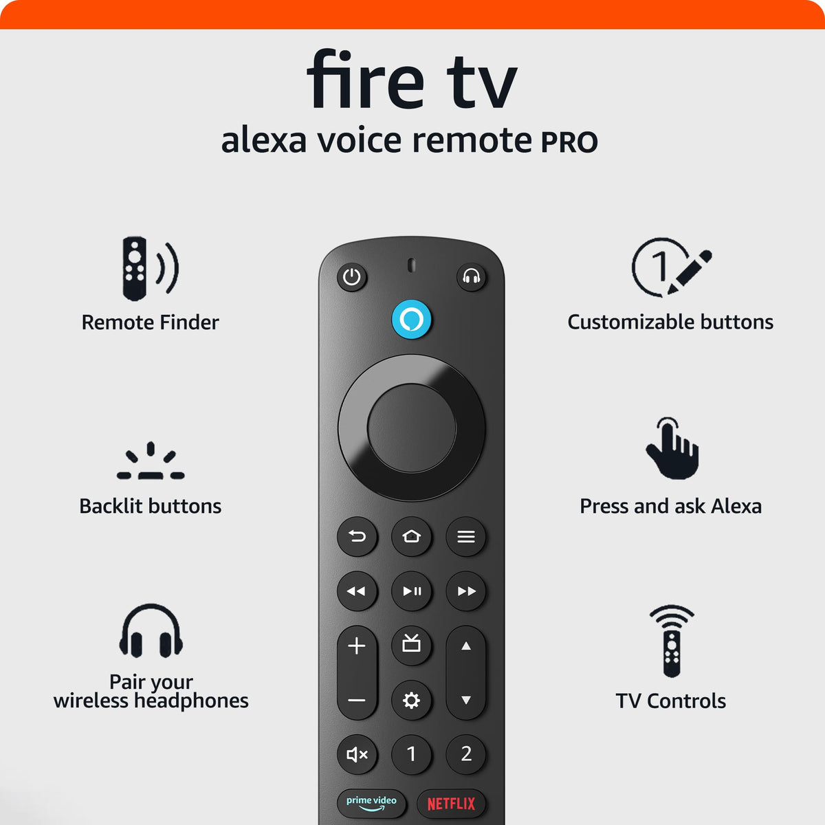 Alexa Voice Remote Pro with Remote Finder and Backlit Buttons U9809