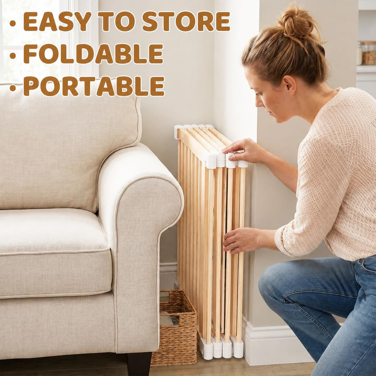 Foldable Wooden Baby Playpen with Adjustable Size and Shape Z819
