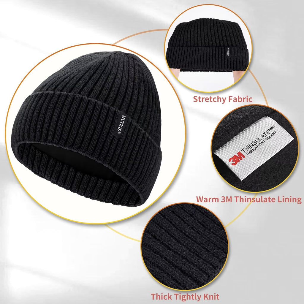 Merino Wool Knit Beanie Hat U600487