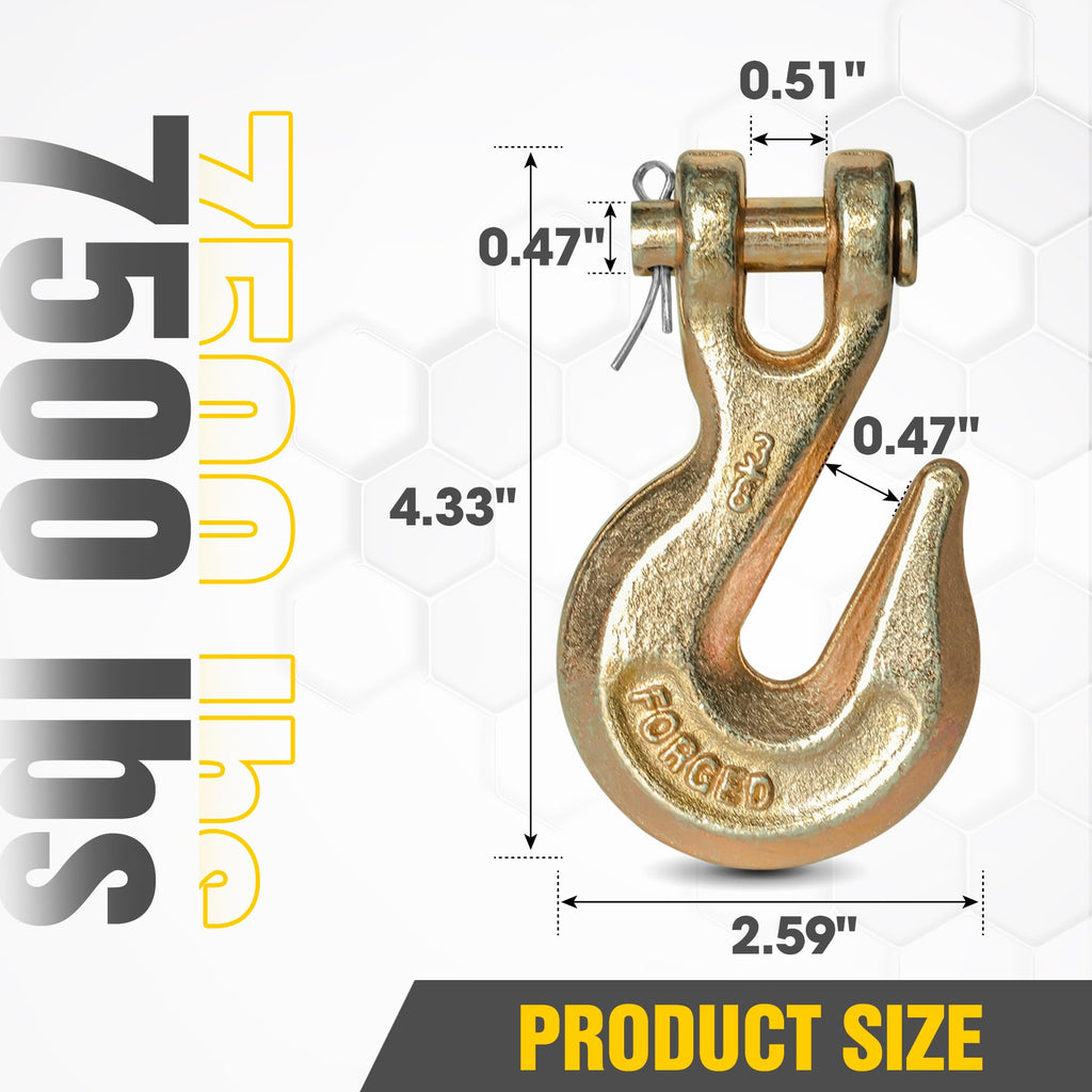3/8" Clevis Grab Hooks 4 Pack Heavy Duty Chain Hook X6271
