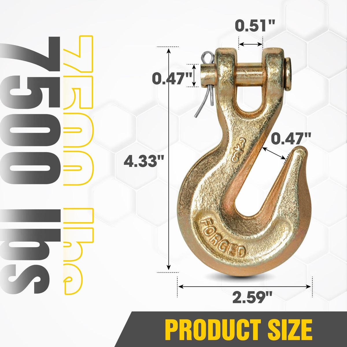 3/8" Clevis Grab Hooks 4 Pack Heavy Duty Chain Hook X6271
