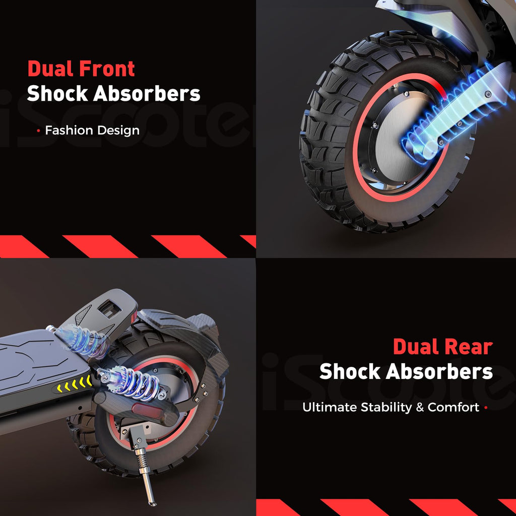 Electric Scooter with Off-Road Tires, Dual Suspension & Brakes O46643