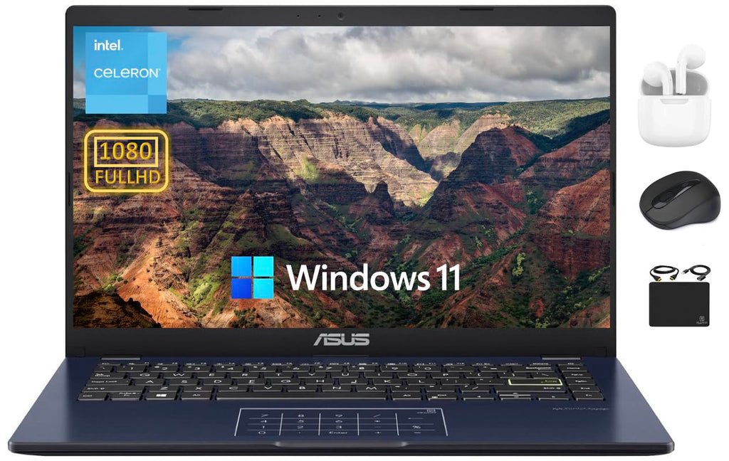 14” FHD Portable Laptop, Dual-Core Intel Celeron N4500, 4GB RAM, 128GB Storage, Windows 11S C2352