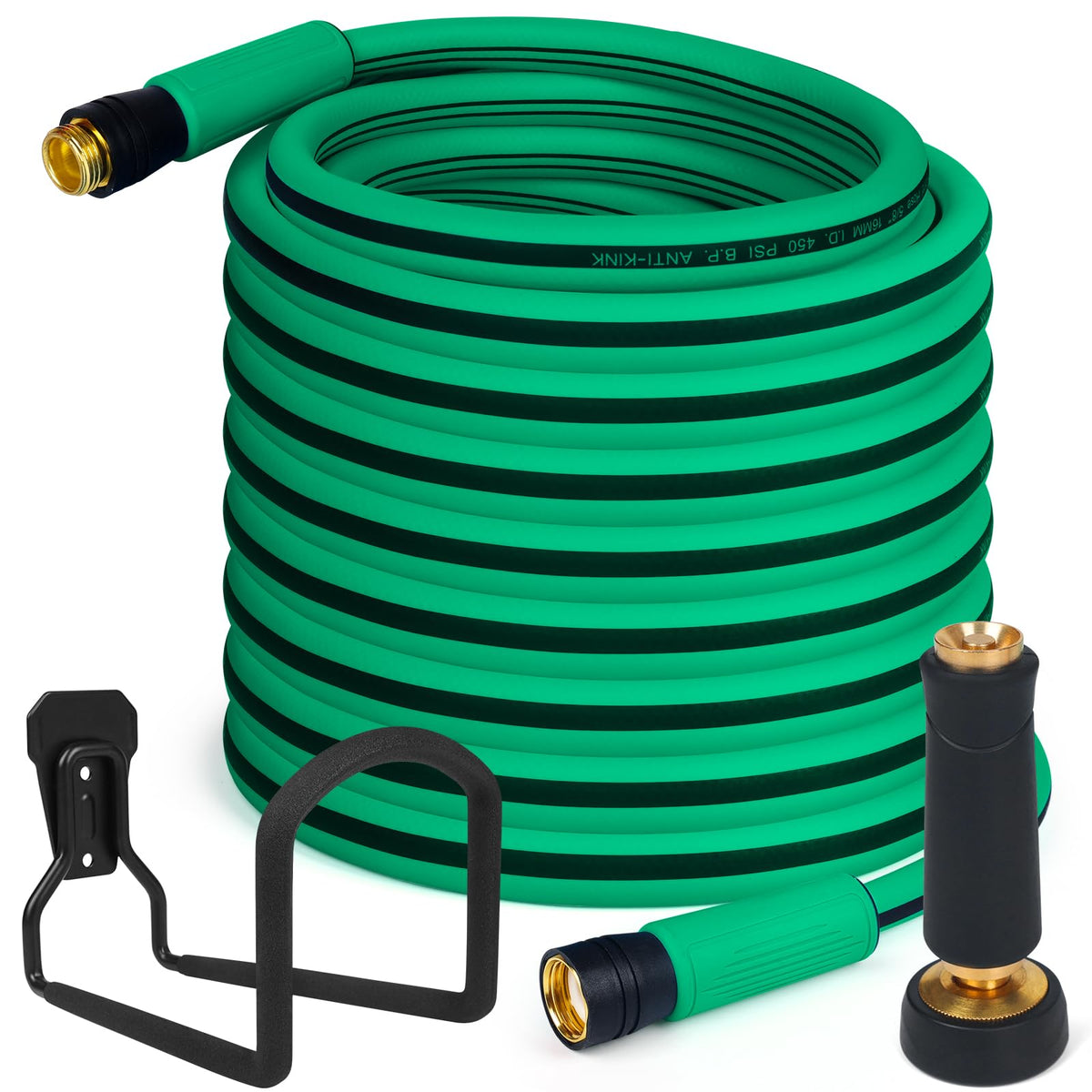 Heavy Duty 5/8 in x 100 FT Hybrid Rubber Garden Hose W113