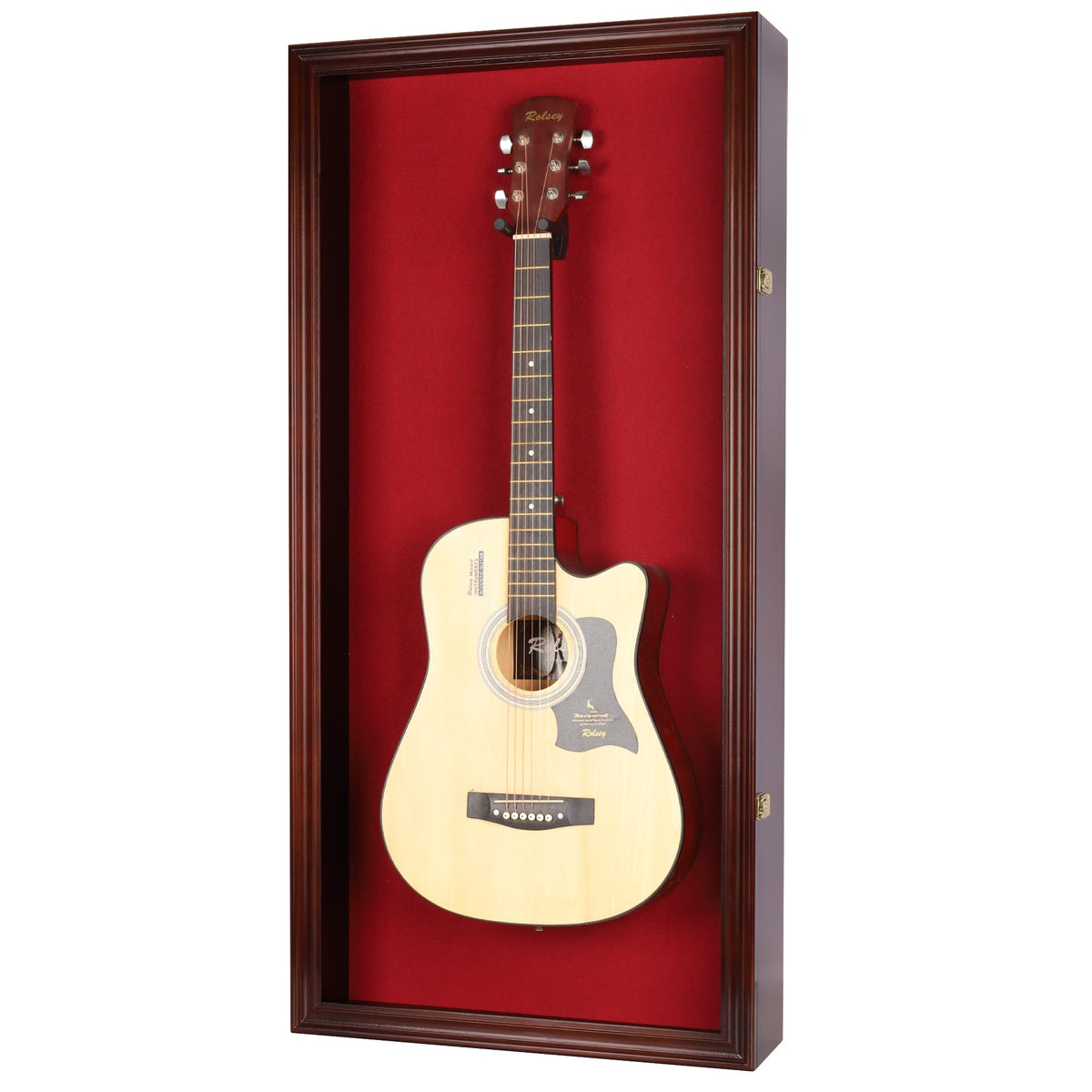 45" Acoustic Guitar Display Case Cabinet Wall Mountable Mahogany Finish X625