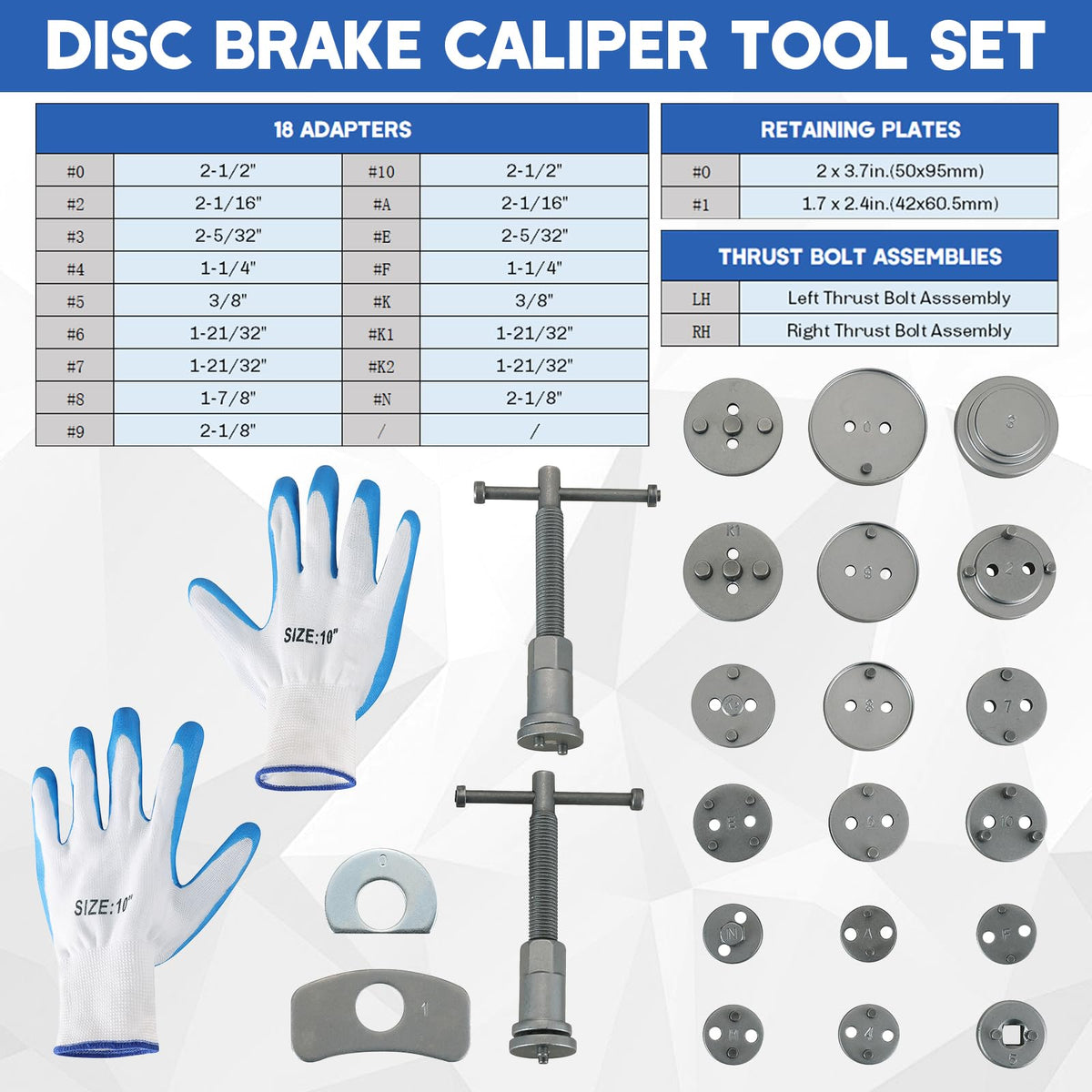 Heavy-Duty Disc Brake Caliper Tool Kit 24pcs J833