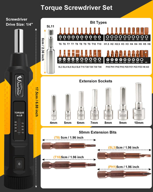 10-80 in.lb Torque Screwdriver Set R23243