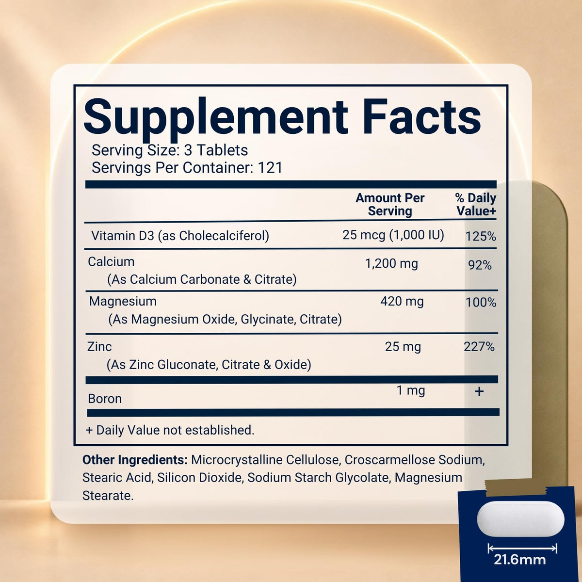 Calcium Magnesium Zinc D3 Boron 365 Coated Tablets Supplement H5111