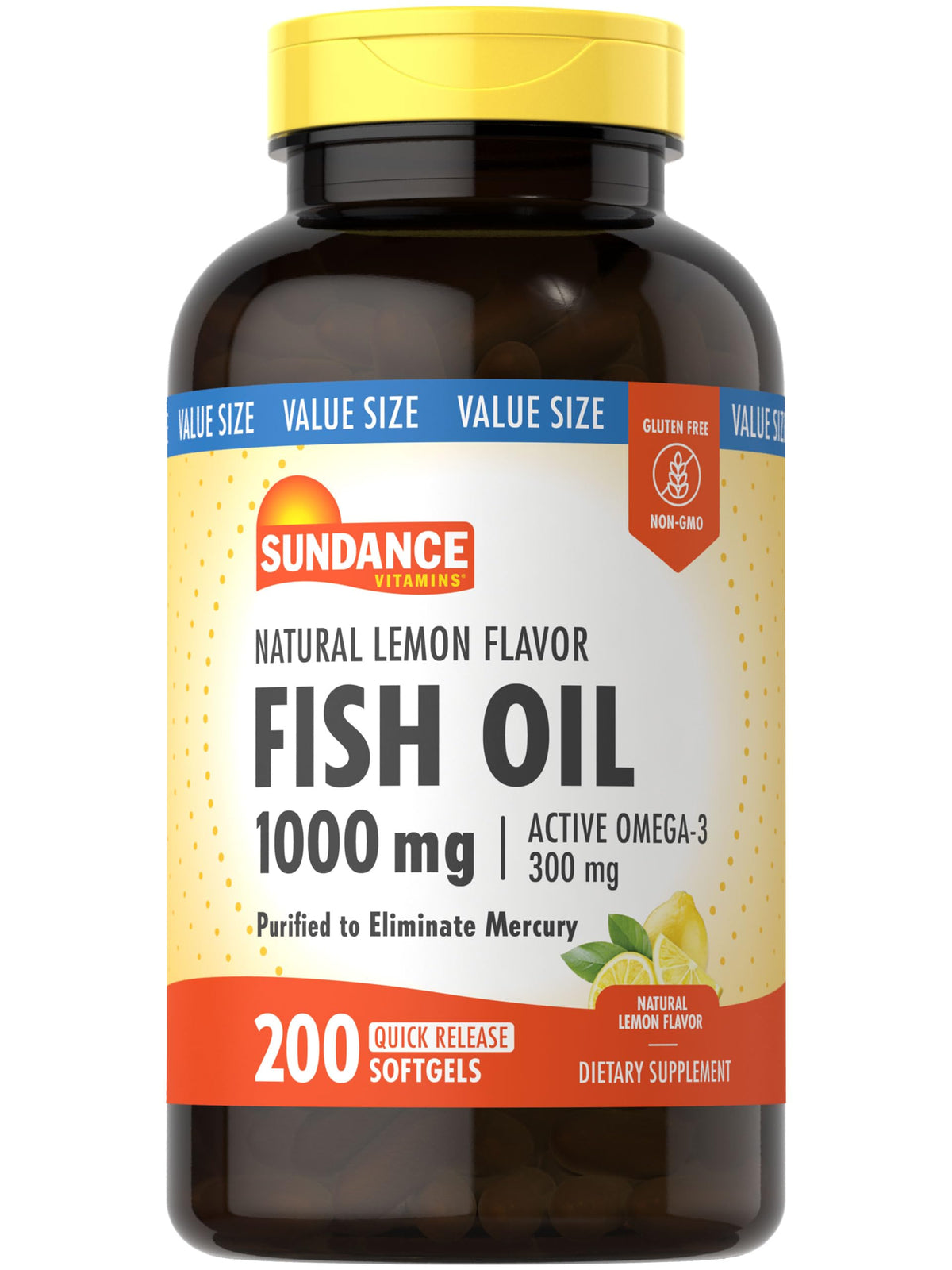 Fish Oil Softgels 1000mg Omega-3 200 Softgels U786