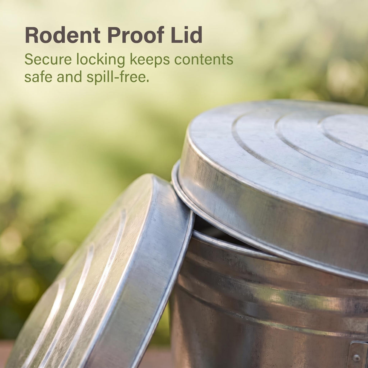 Galvanized Steel 6 Gallon Trash Can with Locking Lid Y711209