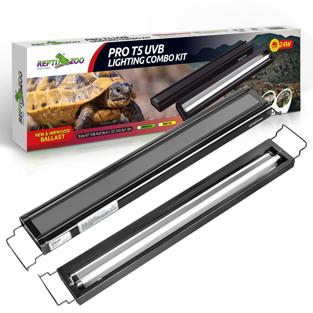 UVB Reptile Light T5 HO Combo Kit with 10.0 UVB Tube Bulb 24W-22Inch E17758