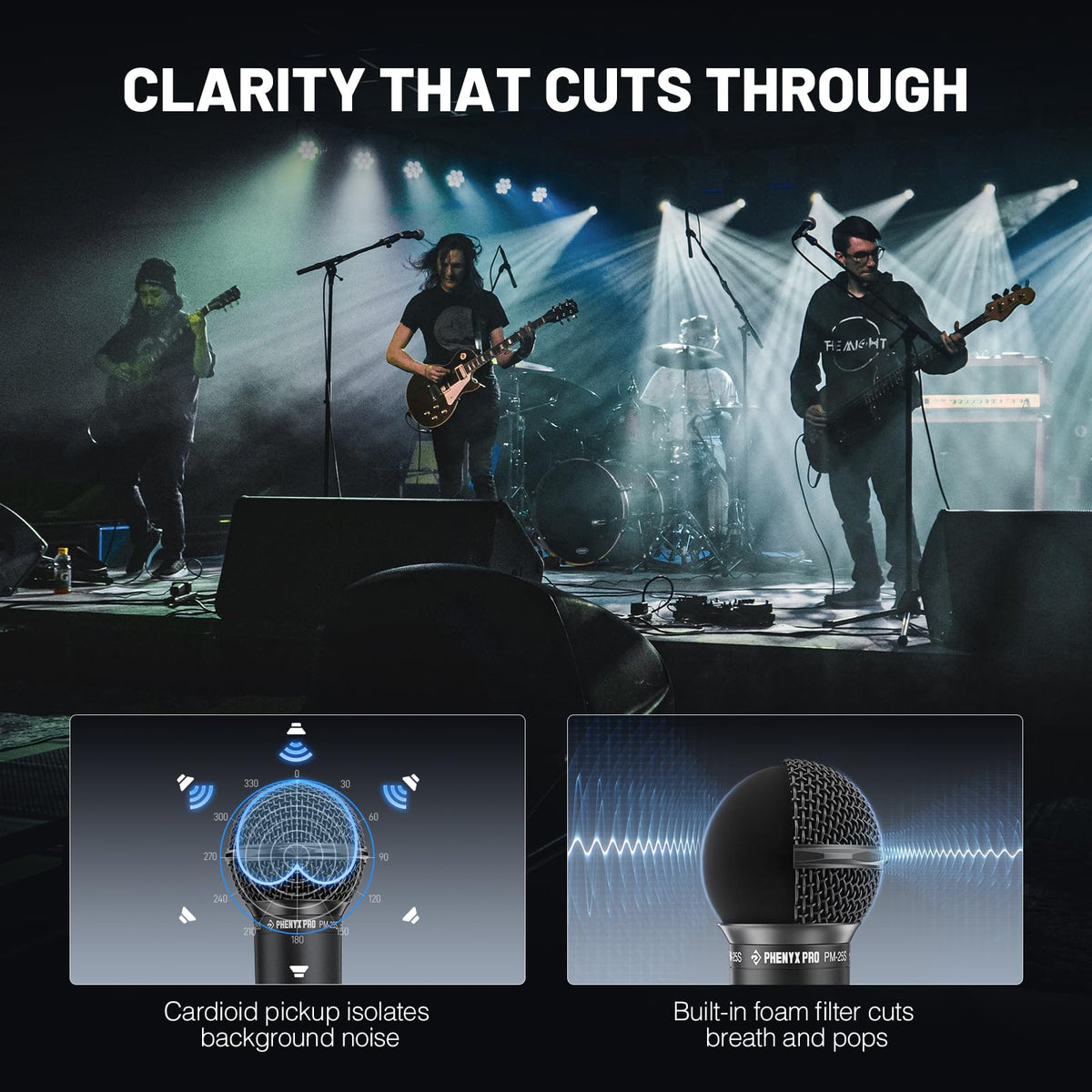 Cardioid Dynamic Wired XLR Microphone with On/Off Switch Y23097
