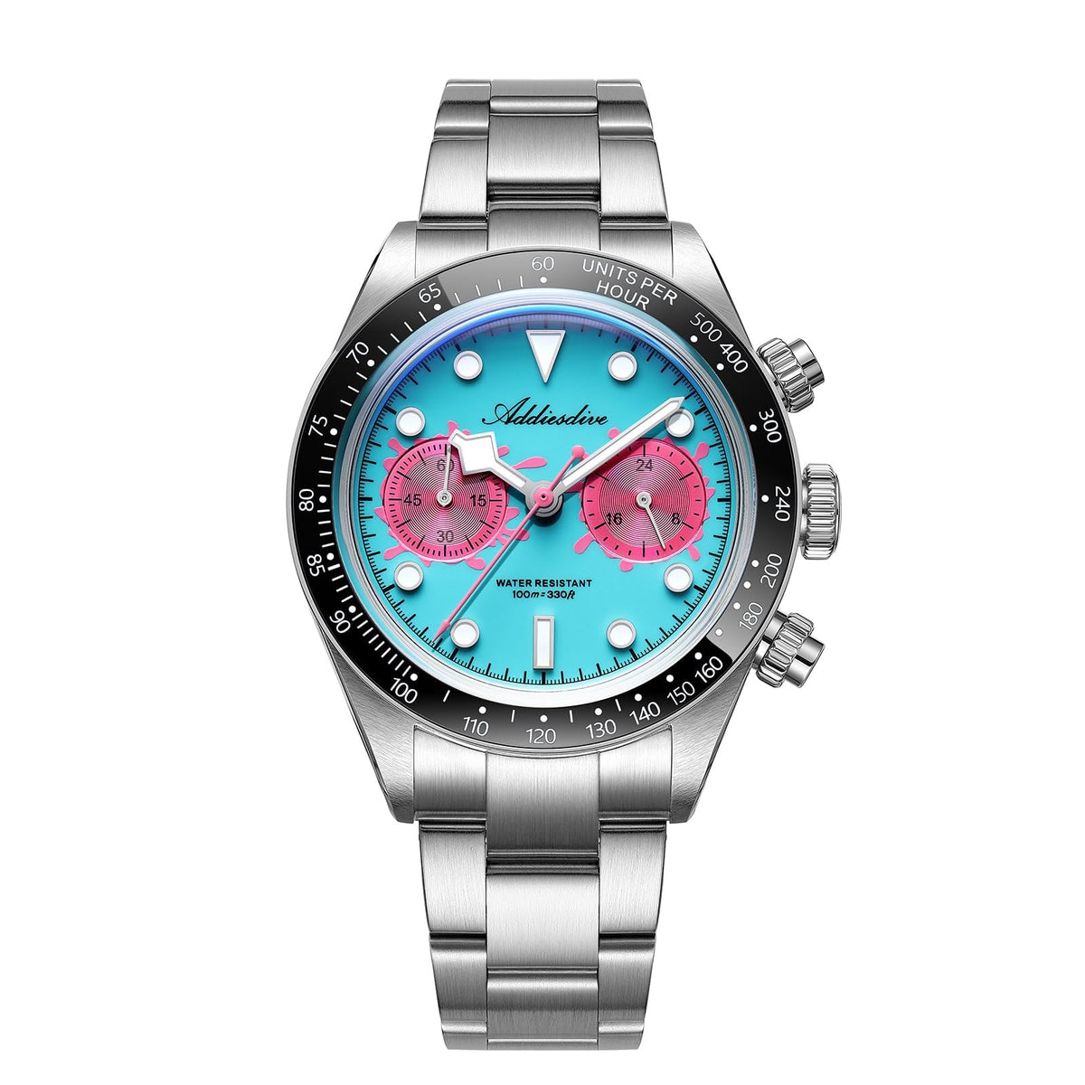 Mens Chronograph Watch Ceramic Tachymeter Bezel 100 M Waterproof I2788