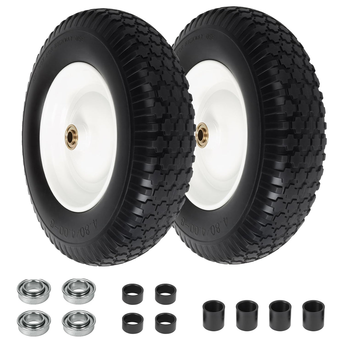Flat Free Wheelbarrow Tire and Wheel 2 Pack Y365
