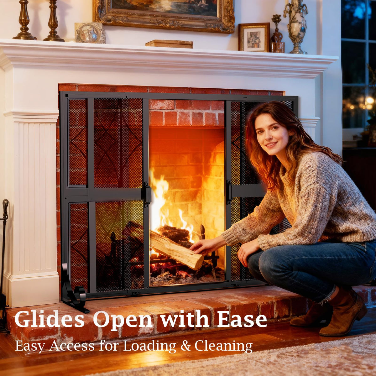 Fireplace Screen with Sliding Doors G41516
