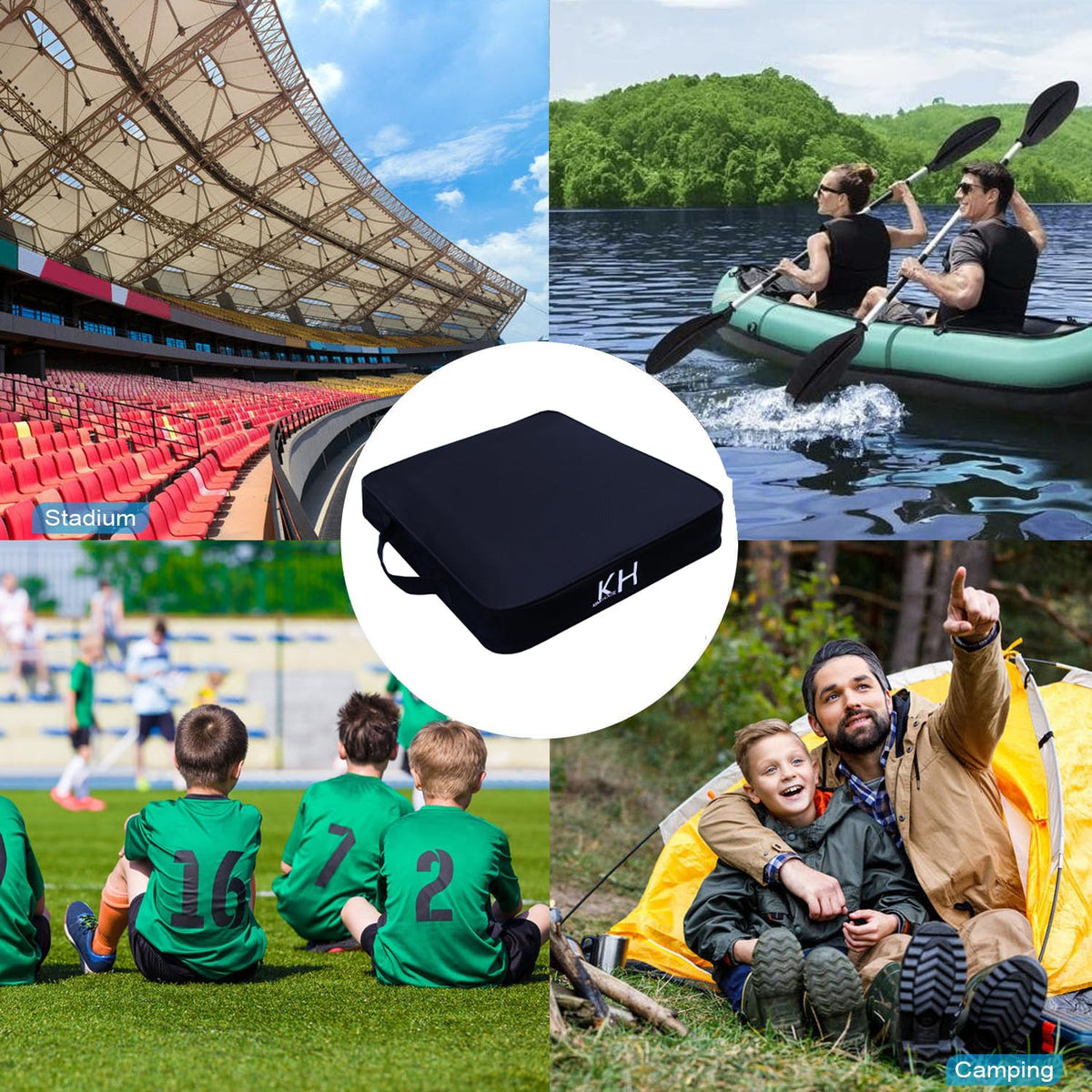 Black Thick Stadium Seat Cushion V692