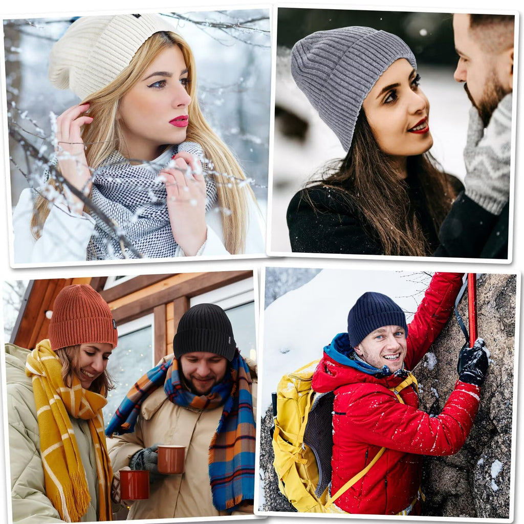 Merino Wool Knit Beanie Hat U600487