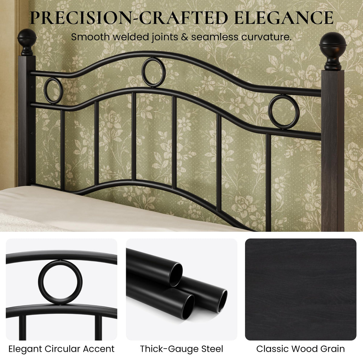 Full Size Black Metal Bed Frame N764751