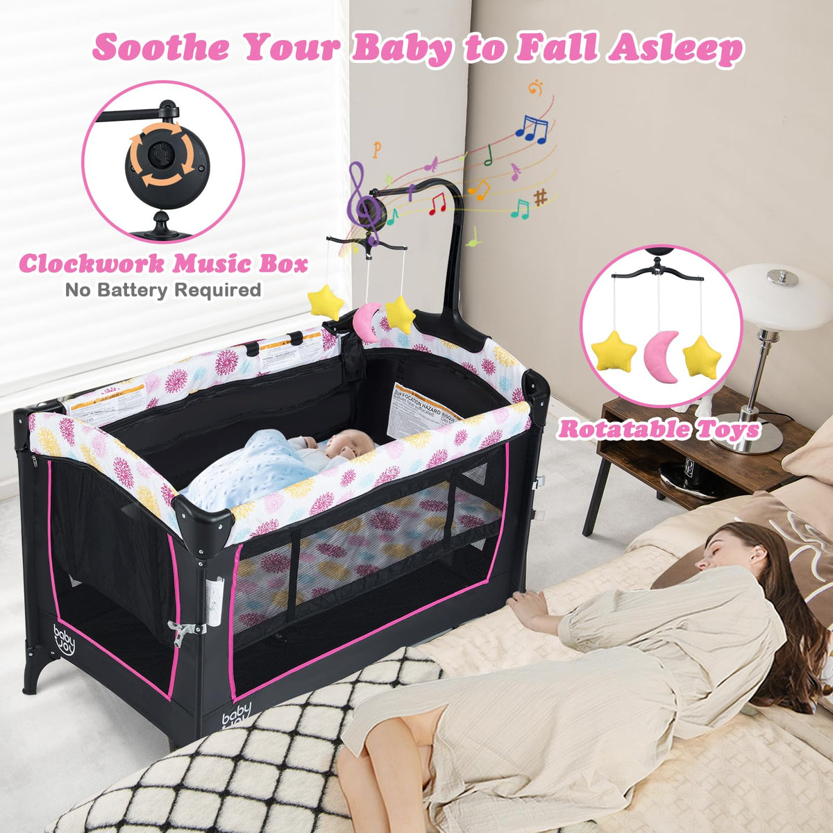 4 in 1 Pink Pack and Play X863235