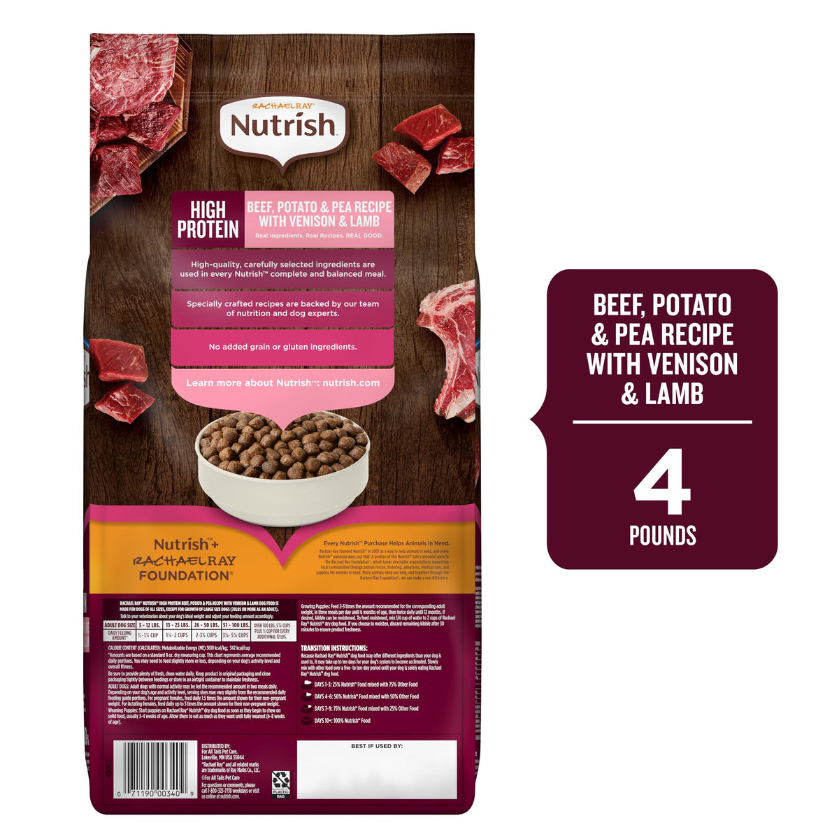 High Protein Dry Dog Food 4 lb. Bag J351