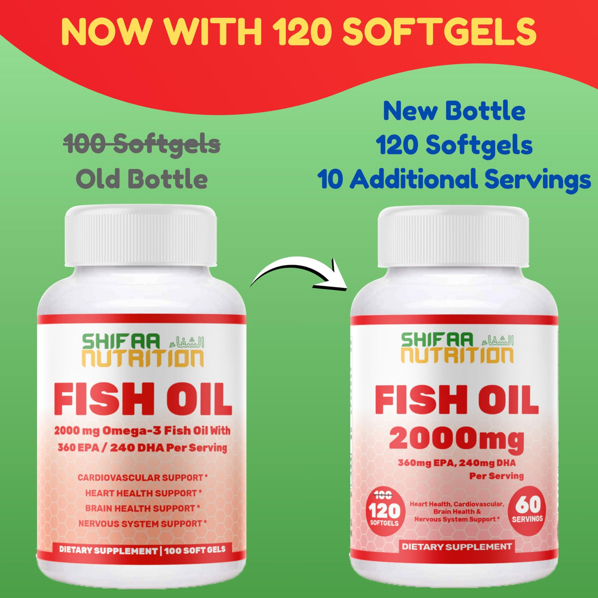 Omega 3 Fish Oil 2000mg 120 Softgels O407