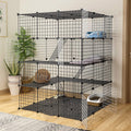 Cat Cage Indoor Playpen Metal Wire Kennel Small Animal Crate S70367