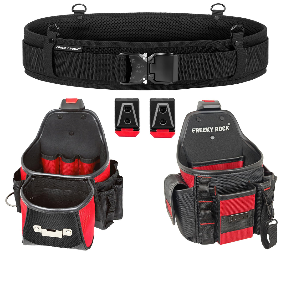 Heavy Duty Tool Belt with 2 Tool Pouches, Adjustable Work Belt N45212