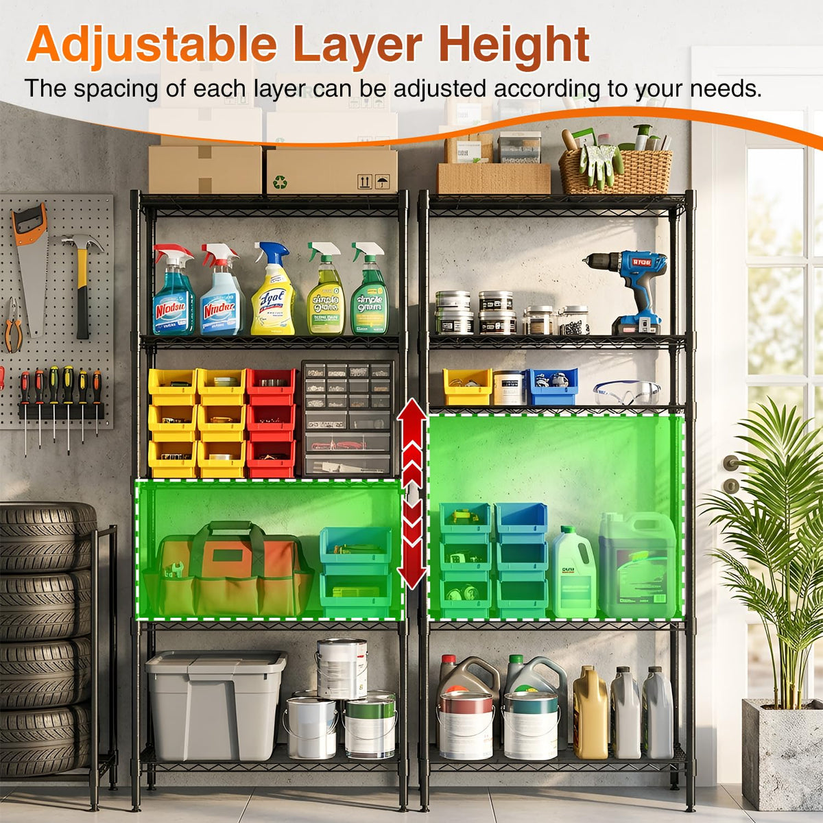 5-Tier Wire Shelf with Wheels L220423