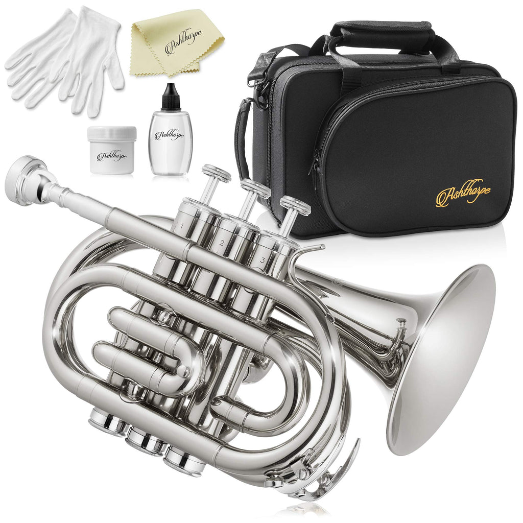 Bb Brass Pocket Trumpet with Nickel Plated Finish I18185