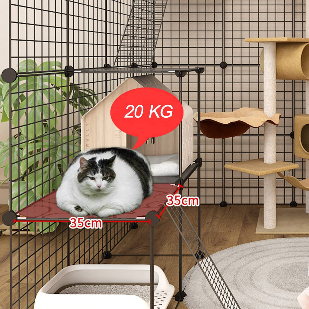 Cat Cage Indoor Playpen Metal Wire Kennel Small Animal Crate S70367