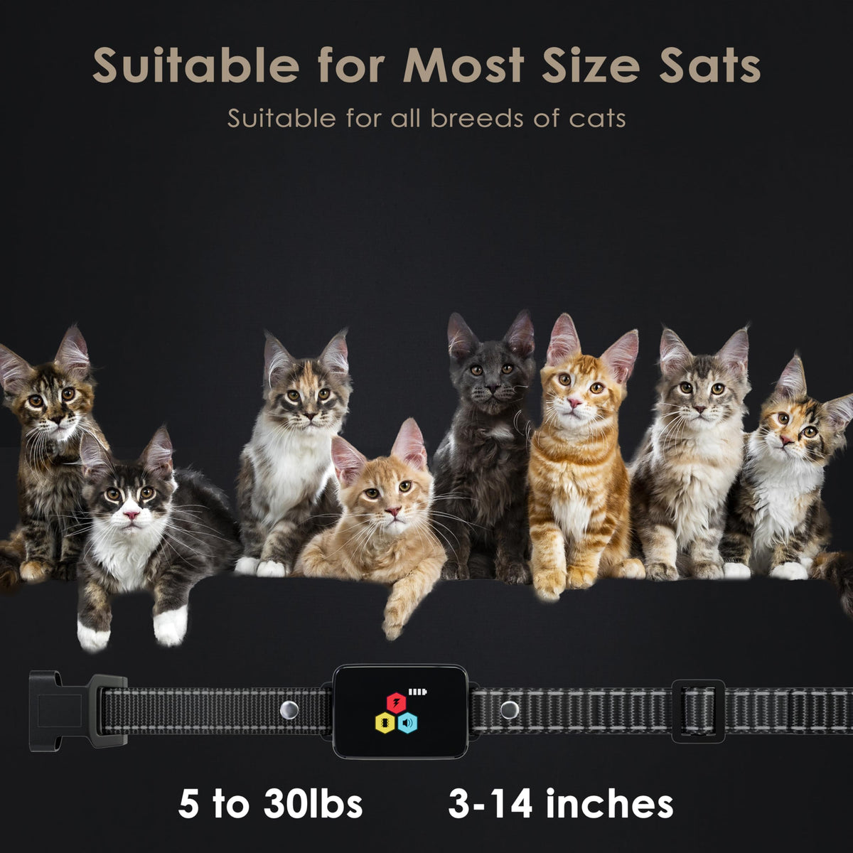 Remote Electric Cat Training Collar 3300FT IP67 Waterproof F835