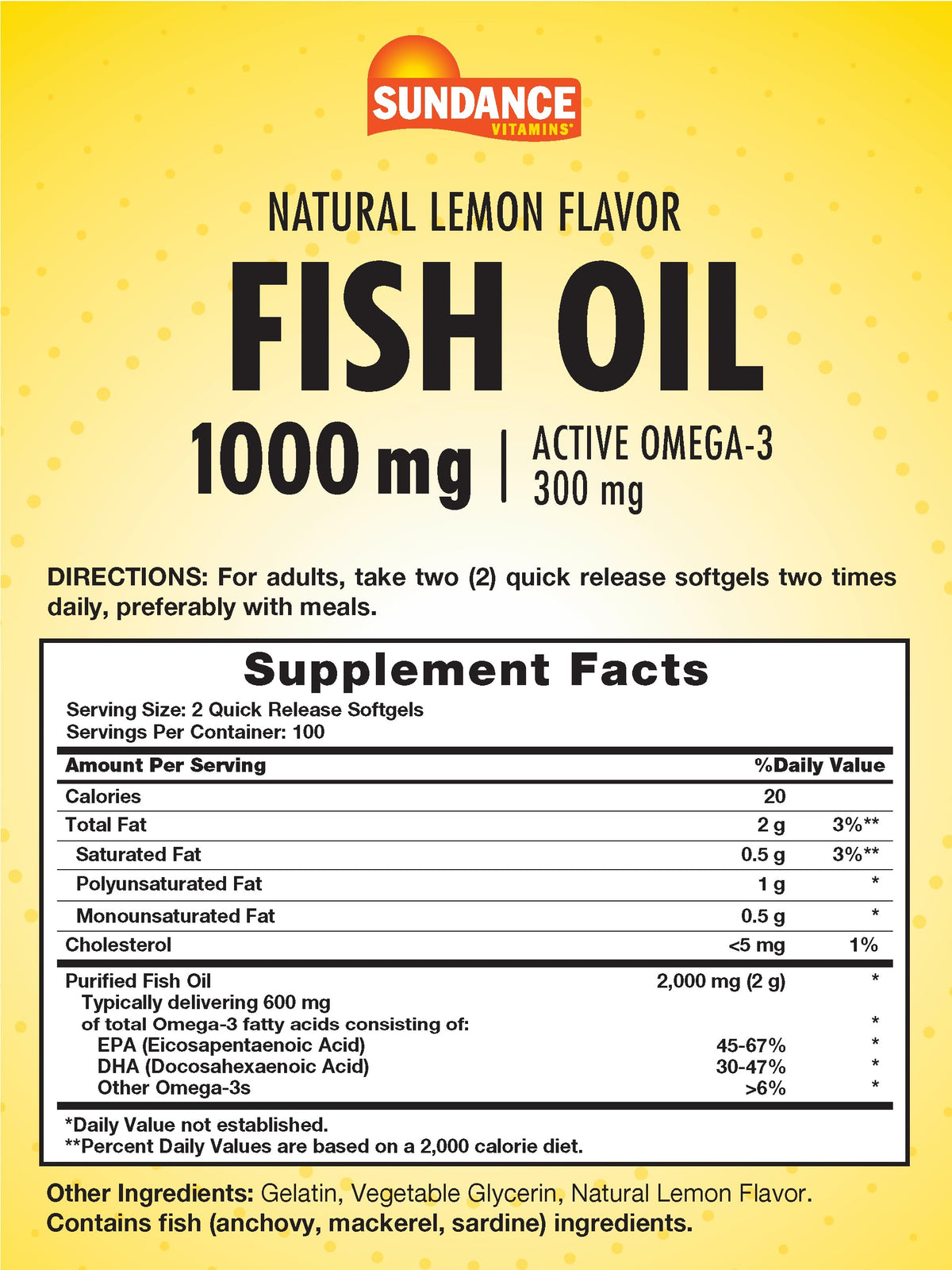 Fish Oil Softgels 1000mg Omega-3 200 Softgels U786