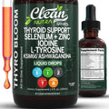 Liquid Thyroid Support Drops with Iodine Selenium Zinc Ashwagandha 4oz T60687