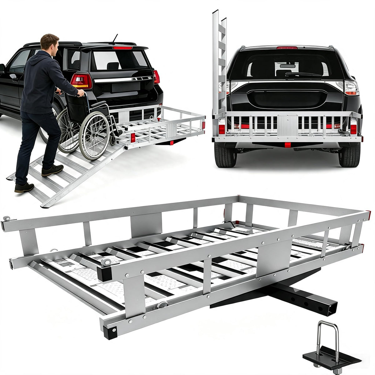 48"x29.5" Aluminum Wheelchair Scooter Mobility Carrier Q441248