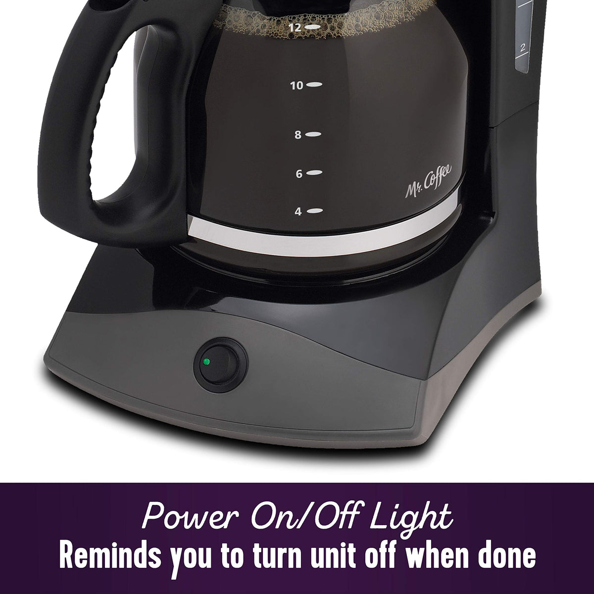 Black 12 Cup Coffee Maker with Glass Carafe G78174