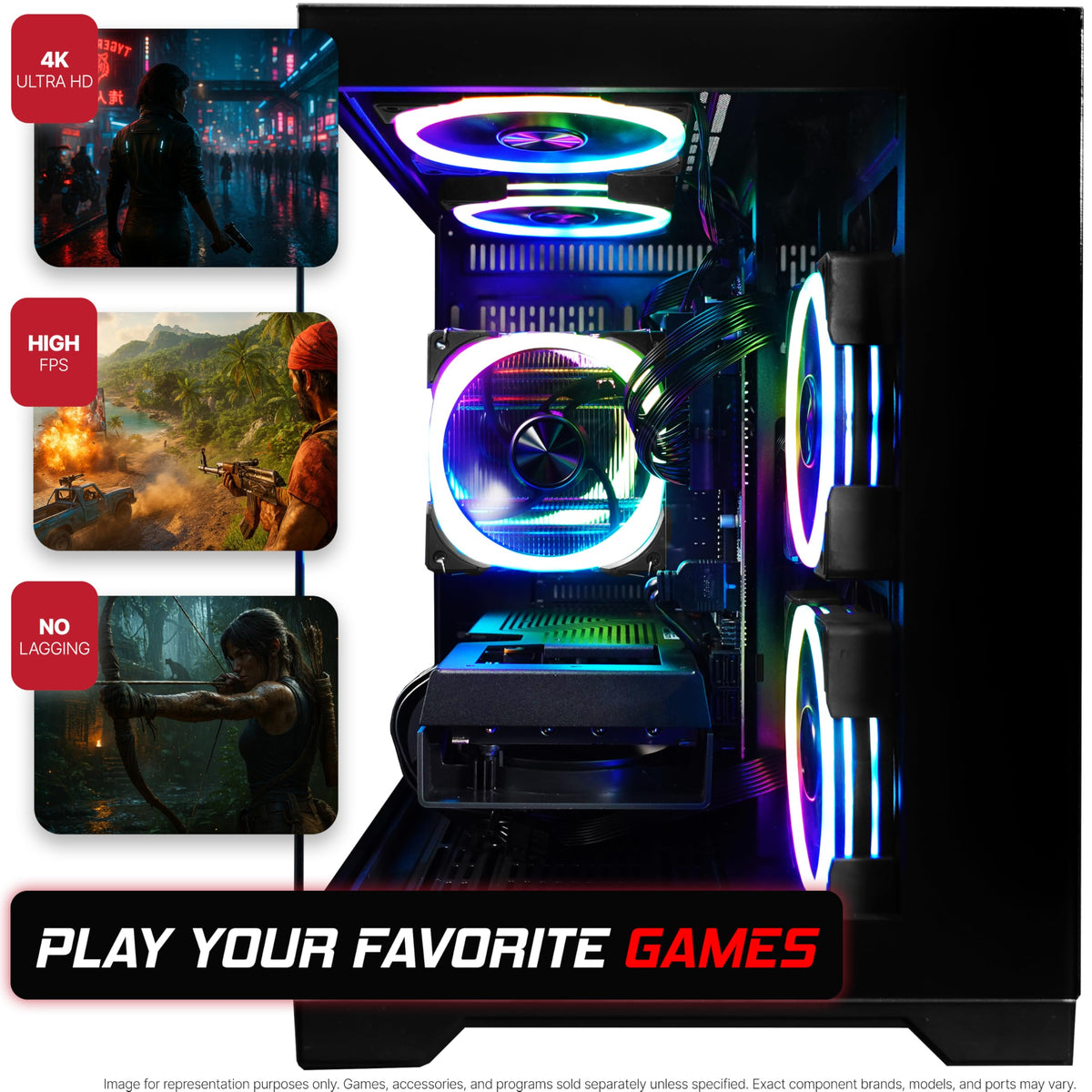Intel Core i5-12400F GeForce RTX 3050 16GB DDR4 512GB NVMe SSD Gaming PC D392
