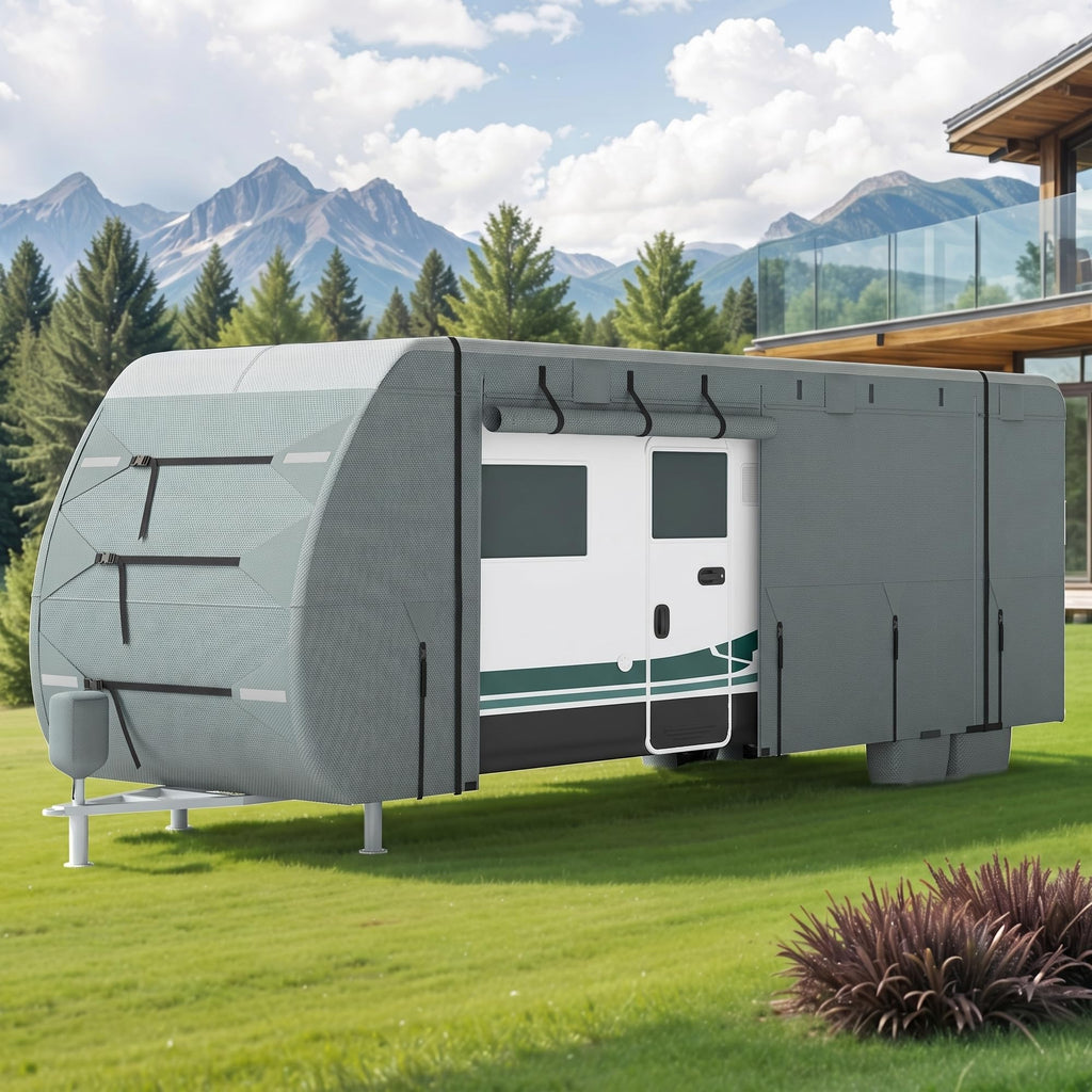 24-27ft 5 Layers Waterproof RV Cover with Tire Covers S23385