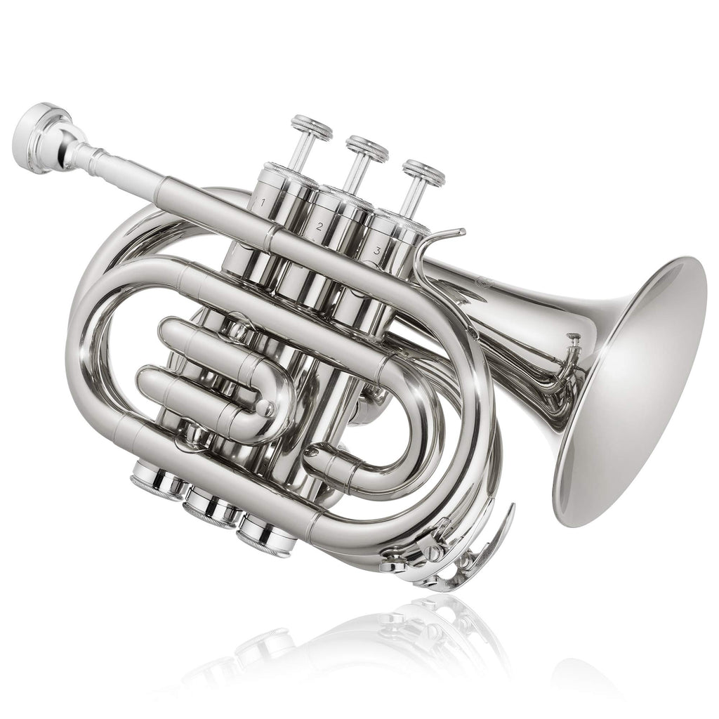 Bb Brass Pocket Trumpet with Nickel Plated Finish I18185